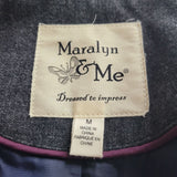 Maralyn & Me Jacket Navy Blue Zip Quilted Womens Medium Winter Polyester