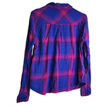 Maurices Button Up Purple Pink Plaid Womens Large