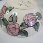 Maria Serrot Stoneware Painted Bowl Handmade Flowers Woman