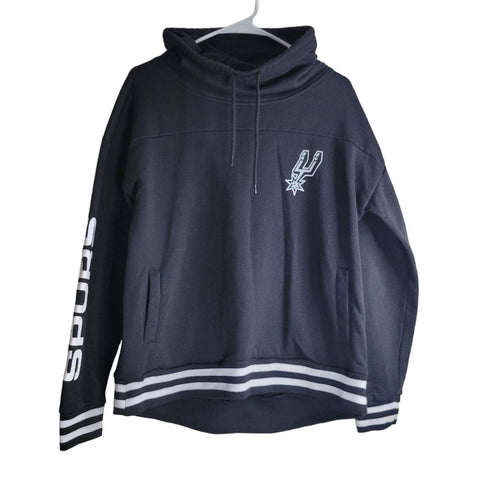 NBA San Antonio Spurs Black Cowl Neck Sweatshirt Womens XL