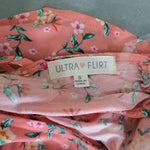 Ultimate Flirt Pink Floral Dress Open Back Lightweight Flowy Womens Small