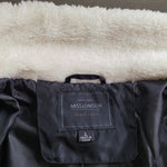 Miss London Black Label Jacket Coat Zip Collar Faux Fur Winter Womens Large