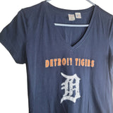 Sideline Apparently General Merchandise Detroit Tigers Ladies Tee Shirt Large Blue Orang Baseball MLB