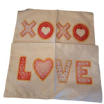 Set of Two 20 Inch Pillowcases Valentines Gnomes Love XOXO Hearts