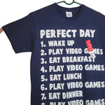 Gaming Shirt Navy Schedule Joke Teen Video Games Mens Small