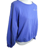 Champion Crewneck Sweatshirt Cropped Drawstring Waist Blue Womens Size Medium