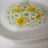 Corelle Corning April 12 Inch Platter Yellow Green Flowers Raised Edge