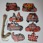 Fall Garland Wood Twine Decor 21 Pieces Plaid Pumpkin Gnome Sunflower Truck