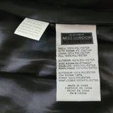 Miss London Black Label Jacket Coat Zip Collar Faux Fur Winter Womens Large