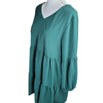 Flowy Dress Ligtweight Green Short Oversized Tiered Womens Large