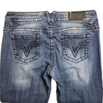 Vigoss Jeans Show Blue Chelea Slim Bootcut Double Button Womens 9 10