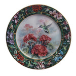 Lena Liu White Eared Hummingbird Decorative Plate Second Issue Collection 93