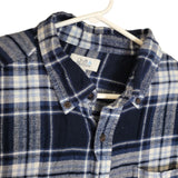 Croft and Barrow Blue Plaid Button Down Womens Large Comfy